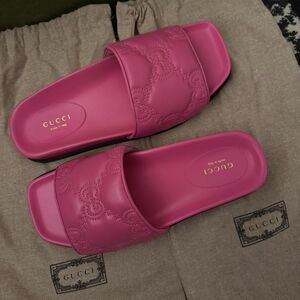 Gucci Pink Slide Sandals